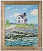 William Beebe oil on canvas Maine Lighthouse