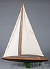 Child's painted pond sailboat, mid 20th c.