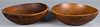 Two large turned wooden bowls, 19th c.