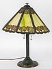 Bradley & Hubbard slag glass table lamp