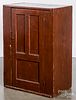 Stained pine hanging cupboard, 19th c.