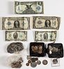 Miscellaneous coins and paper currency
