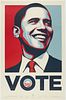 Shepard Fairey "Obama Vote" Print