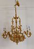 Vintage And Fine Quality Bronze Chandelier With