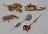 JEWELRY. Grouping of Gold Brooches and Pins.