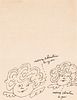 ANDY WARHOL (Pittsburgh, USA, 1928 – New York, USA, 1987). 
"Two Christmas Fairies", ca. 1954. 
Ink on paper. 
Signed in the upper left corner. 
Prese