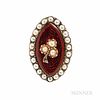 Antique Gold, Enamel, and Split Pearl Ring