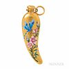 Antique Gold and Enamel Perfume Flask