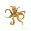 18kt Gold, Ruby, and Diamond Octopus Brooch