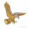 Herbert Rosenthal 18kt Gold, Platinum, Diamond and Ruby American Bald Eagle Brooch
