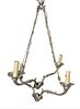 Four Light Neoclassical Style Silver Plated Chandelier, possibly Caldwell, width 28 inches, height 38 inches.