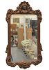 American Victorian Rosewood Rectangular Mirror, with carved puttis, height 45 inches, width 23 inches.