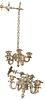 Pair of Five Light French Silvered Wall Sconces, overall height 18 inches, width 9 inches.