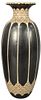Large Raoul Lachenal French Ceramic Vase, having elongated ovoid form and geometric decoration, height 19 inches, diameter 6 inches.