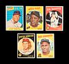 A Group of Five 1959 Topps Hall of Fame Baseball Cards,