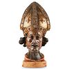 17th c. Spanish or Italian Baroque Carved Wood Bishop Bust