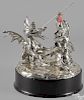 English silver sculpture of Saint George slaying the dragon, 1907