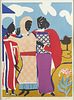 Romare Bearden "Three Women (Easter Sunday)" Color Lithograph