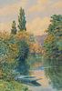 Alfred Robert Quinton River Scene Watercolor