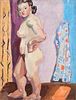 Elizabeth Grant WPA Standing Female Nude Oil on Canvas