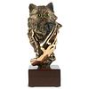 Costanzo Mongini "Cat with Hand" Bronze Sculpture