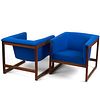 Pair of Milo Baughman Floating Cube Lounge Chairs
