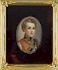 German painted porcelain plaque of Napoleon II, late 19th c., signed Proscholott