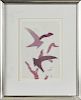 Georges Braque (French 1882-1963), color lithograph of birds in flight, 12 1/4'' x 8''