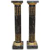Pair of Bronze Mounted Marble Pedestals