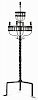 Gothic style wrought and cast iron two-tier candlestand, 19th c., 68'' h., 20'' w.