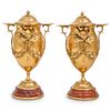 Pair of French Gilt Bronze Urns