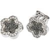 PAIR OF STUD EARRINGS WITH DIAMONDS IN 18K WHITE GOLD 74 Black and white brilliant cut diamonds ~0.65 ct. Weight: 6.8 g
