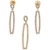 SET OF PENDANT AND PAIR OF EARRINGS WITH DIAMONDS IN 14K YELLOW GOLD 191 8x8 cut diamonds ~0.55 ct. Weight: 3.8 g