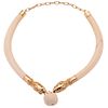 CHOKER IN IVORY AND 18K YELLOW GOLD 3 Ivory applications Weight: 79.0 g. Length: 13.7" (35.0 cm)