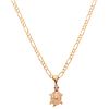 NECKLACE AND PENDANT IN YELLOW, WHITE AND PINK 14K GOLD Total weight: 10.0 g