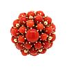 14k Coral Cluster Dome Ring