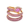 18k Pink Sapphire Diamond Snake Ring