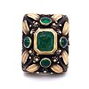Victorian Indian Emerald Silver & Gold Ring