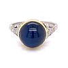 Art Deco Platinum 18k Sapphire Ring