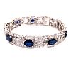 Art Deco Platinum Sapphire Diamond Bracelet
