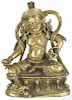 Sino Tibetan bronze seated deity, 18th c., 3 7/8'' h.