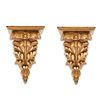 Pair of Gilt Wood Carved Brackets