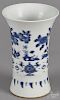 Chinese transitional blue and white beaker vase with underglaze blue floral decoration
