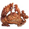 Chinese Hardstone Carved Monkey & Dragon