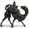 Antique Chinese Monkey On Camel Bronze
