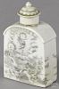 Chinese export grisaille tea caddy, mid 18th c., depicting the Resurrection, 4 1/2'' h.