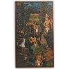 Balinese Carved Wood and Polychrome Panel