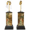 Eglomise Gilded Glass Table Lamps