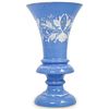 Blue Opalescent Glass Vase