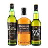 Whisky. a) Clan MacGregor. b) Vat 69. c) Highland Park. Total de piezas: 3.